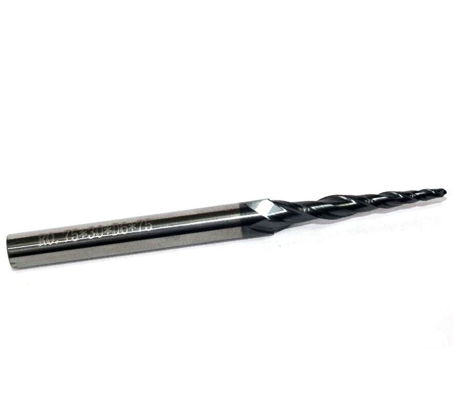Оснастка Фреза SEKIRA D1.5 O8° z2 R0.75 h30.5 L75 d6 конусная спиральная (06-610-305)