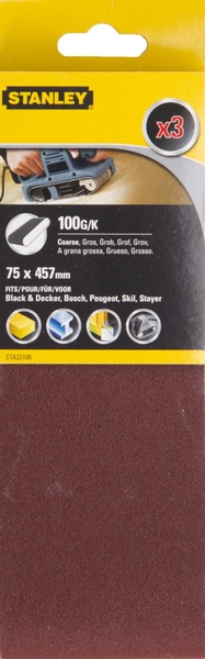 Шлифлента STANLEY 75х457мм 100G (STA33106)