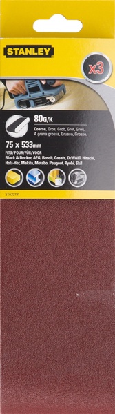 Шлифлента STANLEY 75х533мм 80G (STA33191)