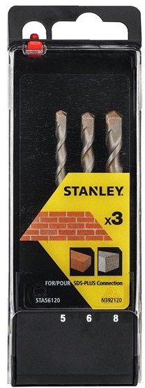 Бурильно ударная оснастка Набор буров STANLEY 5, 6, 8 мм (STA56120) 