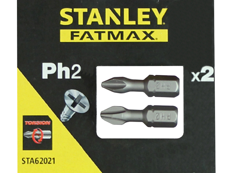 Бита усиленная STANLEY TORSION PH2*25 мм (STA62021)