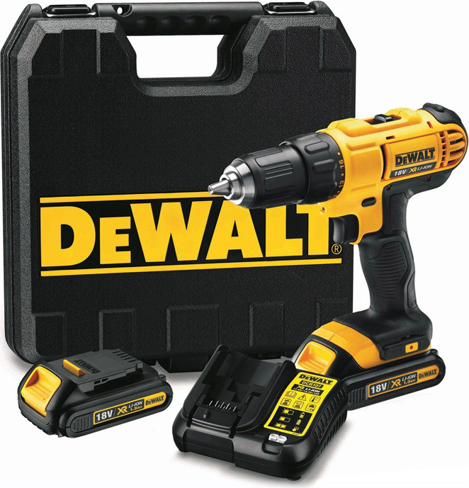Дрель/шуруповерт DCD771C2 DeWalt , аккум. 2-х ск., 18V, 42Нм, 2 акк Li-Ion, 1,3 А/ч, чемодан (шт.)