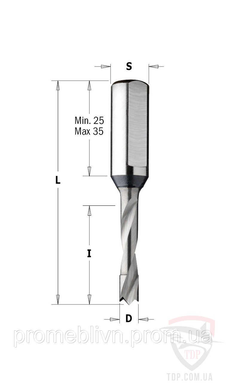 Оснастка Сверло для сверлильно присадочных станков CMT Xtreme D10 d10 L57.5 h22 (310.100.22)