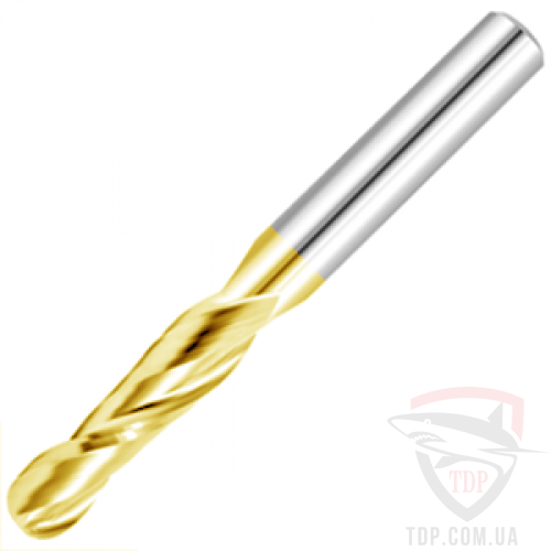 Фреза спиральная сферическая с покрытием D10 d10 L50 h14 z2 ELITE (610105014E)