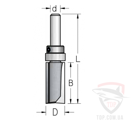 Фреза обгонная с верхним подшипником WPW D16 h25 L67 d8 (PF41605K)