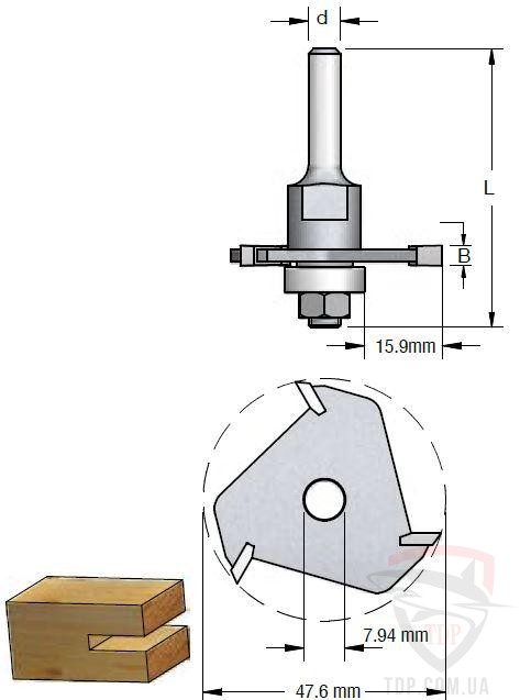Оснастка Фреза кромочная фальцевая WPW d7.94 D47.6 h2 (N302000)