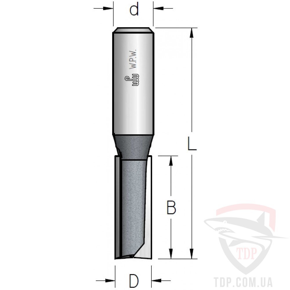 Оснастка Фреза W.P.W пазовая прямая D8 d12 L63 h19 (P230802)
