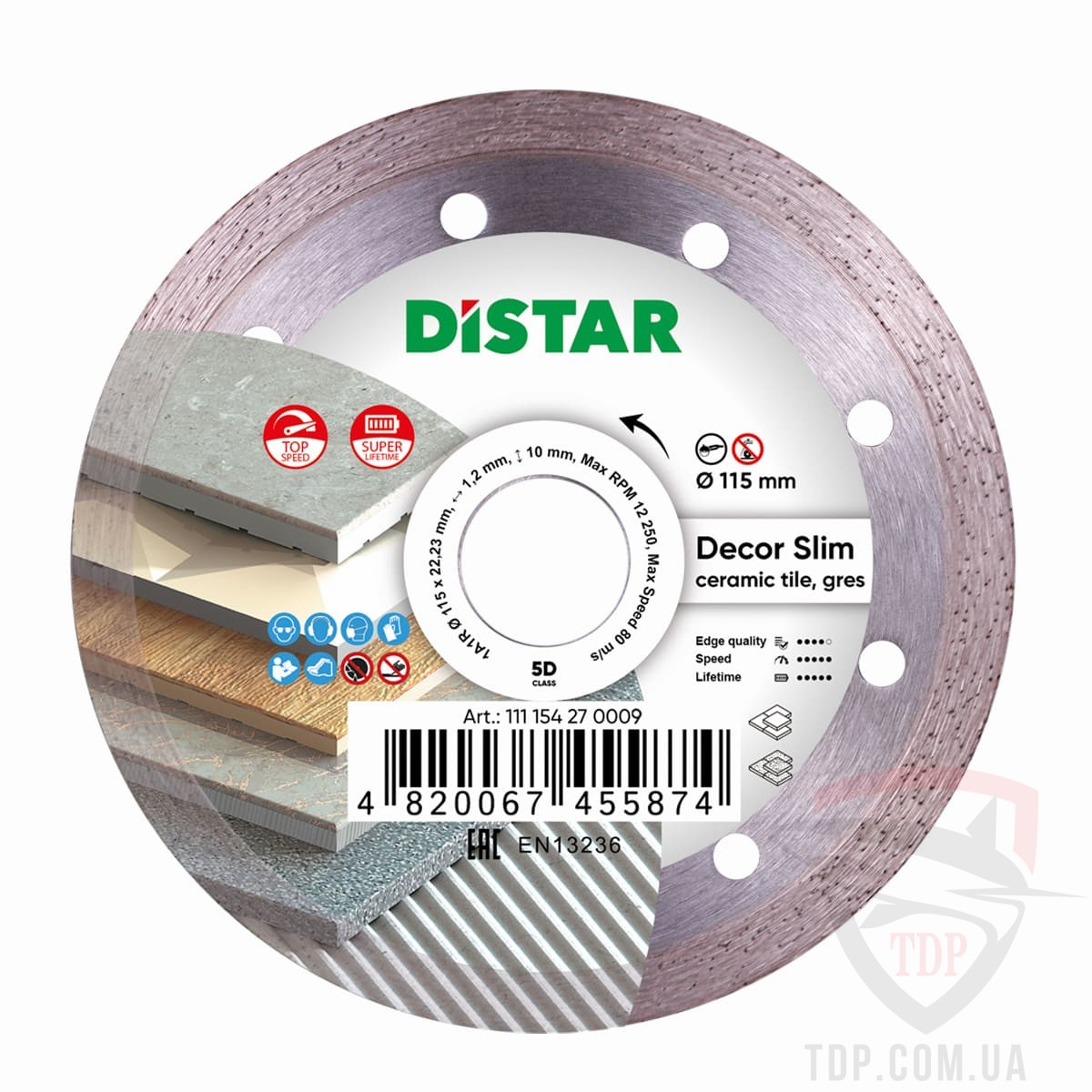 Алмазный инструмент Алмазный отрезной диск Distar Decor Slim 115x22.2 (11115427009)