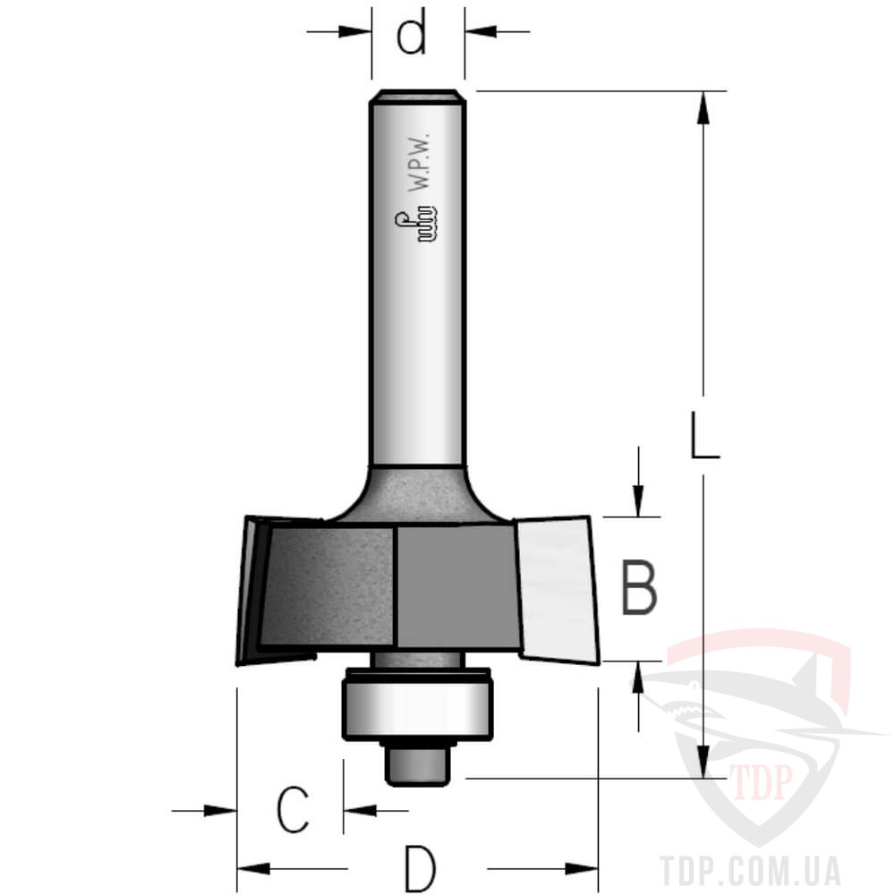 Оснастка Фреза кромкова фальцева W.P.W D31.8 d12 L59 h12.5 (E221112)