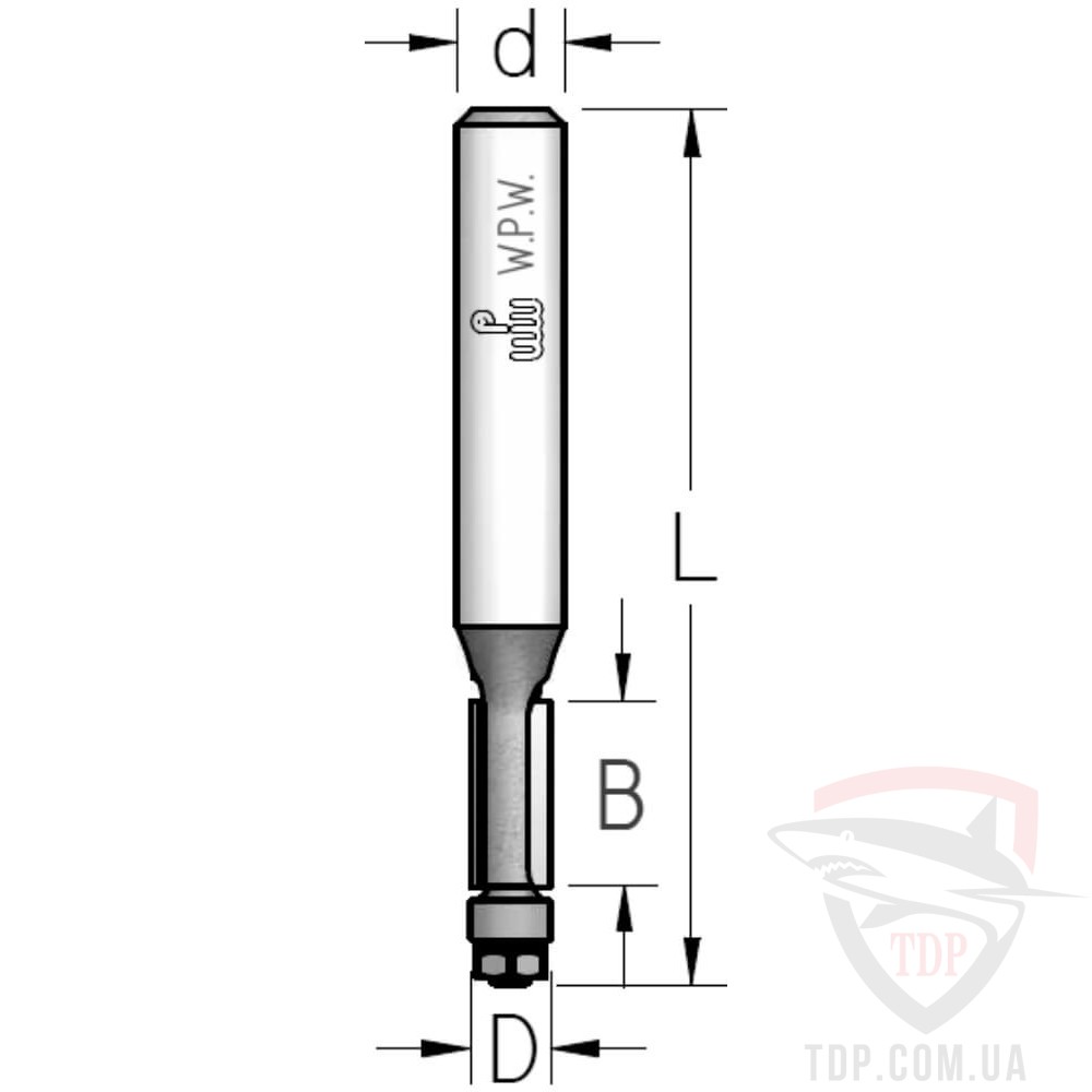 Оснастка Фреза кромкова пряма W.P.W D4.8 d6 L51 h11 (F210483)