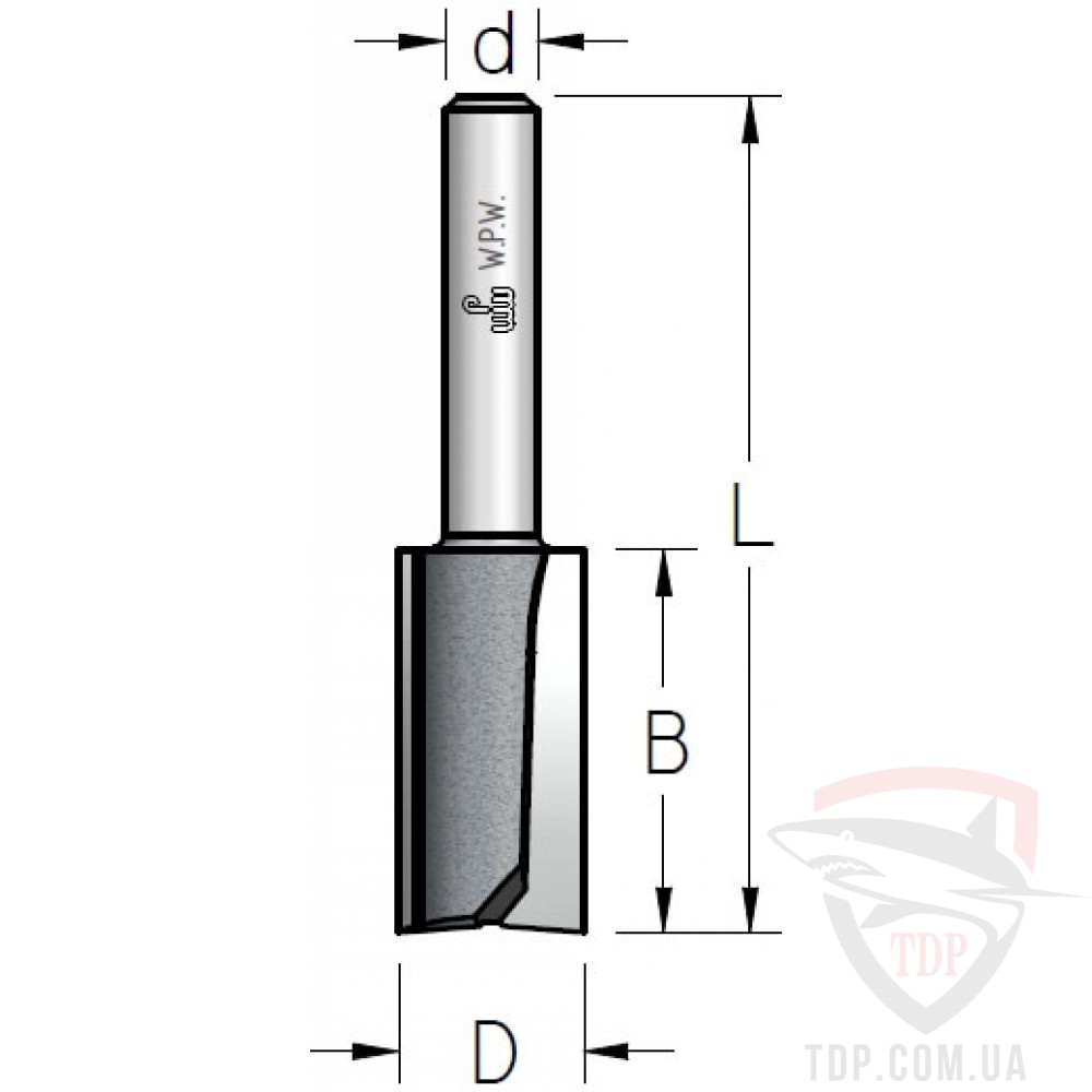 Оснастка Фреза пазова пряма W.P.W D22 d12 L73 h32 (P252202)