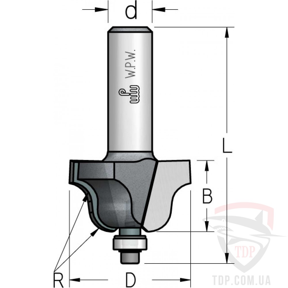 Оснастка Фреза кромкова калювальна W.P.W D35 d6 L59 h19 R6.3 (RD06003)