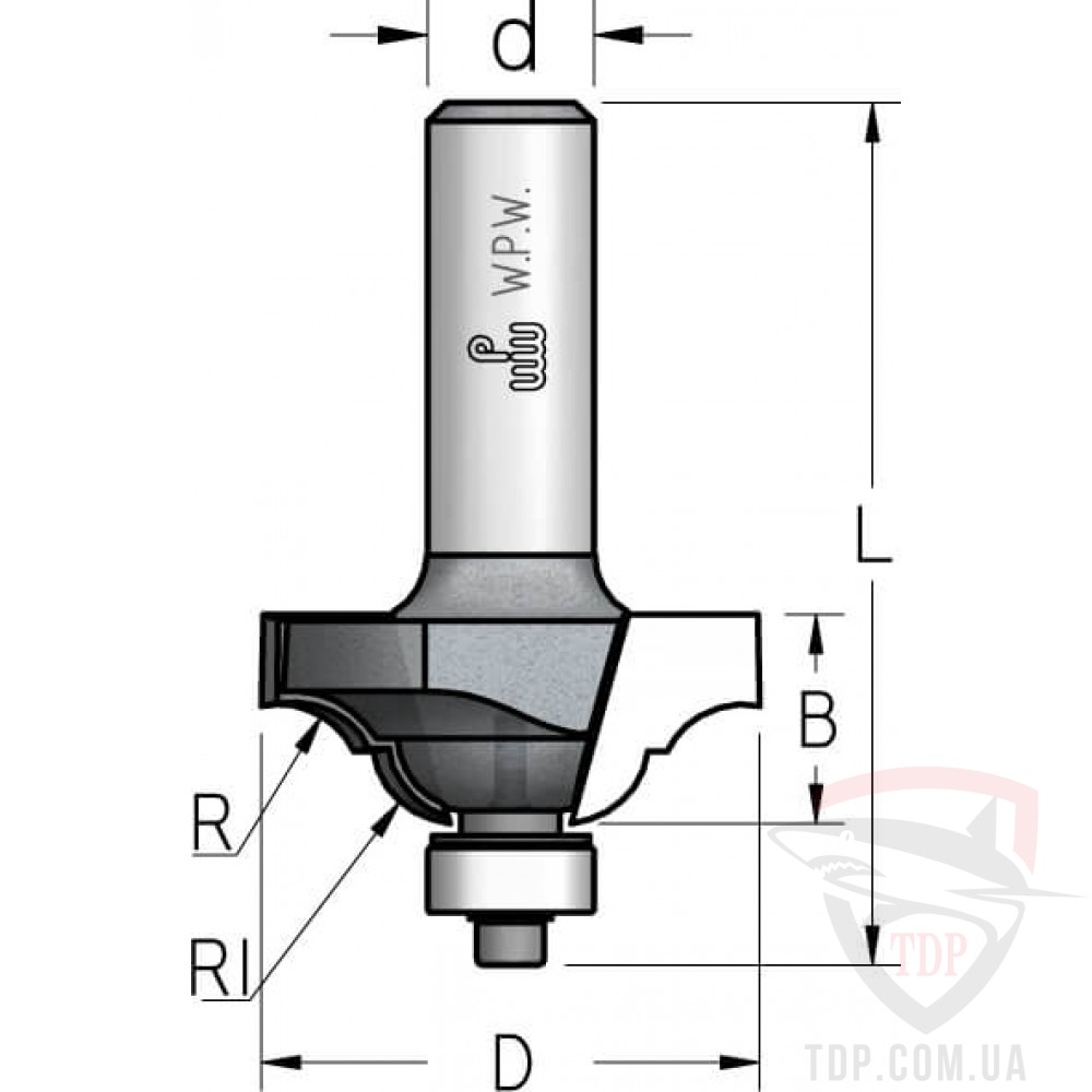 Концевые фрезы Фреза кромкова фігурна W.P.W D31.8 d6 L52 h13 R5 (RN03003)