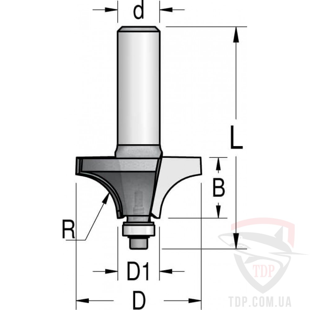 Оснастка Фреза кромкова калювальна W.P.W D31.8 d8 L54 h16 R9.5 (RP10005)