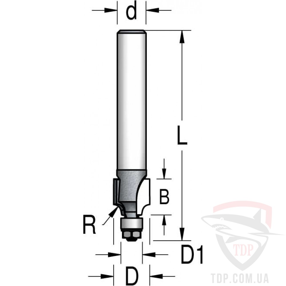 Оснастка Фреза кромкова калювальна W.P.W D9.5 d6 L47 h9.5 R2.4 (RW00243)