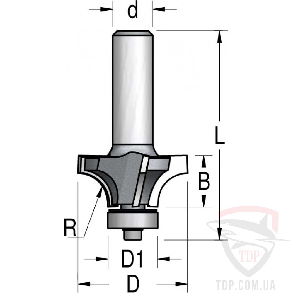 Оснастка Фреза кромкова калювальна W.P.W D28.6 d12 L63 h11 R6.3 (RWG0602)