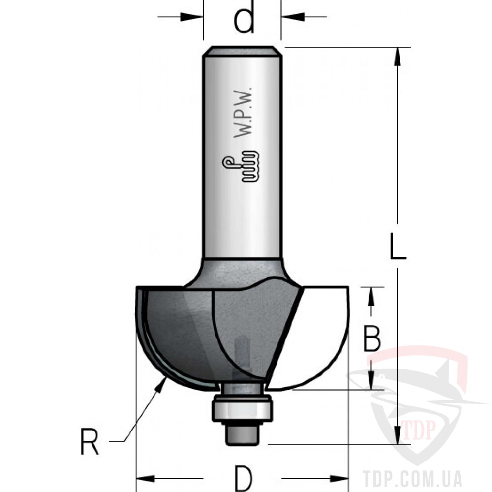 Оснастка Фреза кромкова калювальна W.P.W D25.4 d12 L63 h12 R8 (RZ08002)