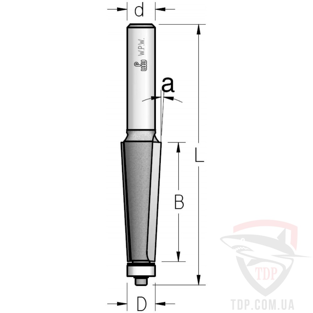 Концевые фрезы Фреза для зняття фасок W.P.W D12.7 d12 L117 h54 O3 (SL20392)