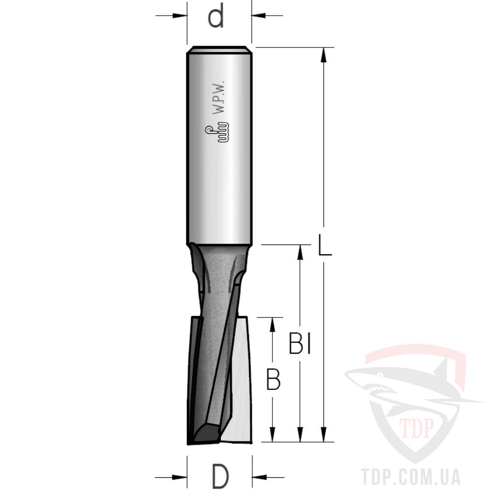 Оснастка Фреза пазова аксіальна W.P.W Up-Shear D16 d16 L100 h50 (US25161)