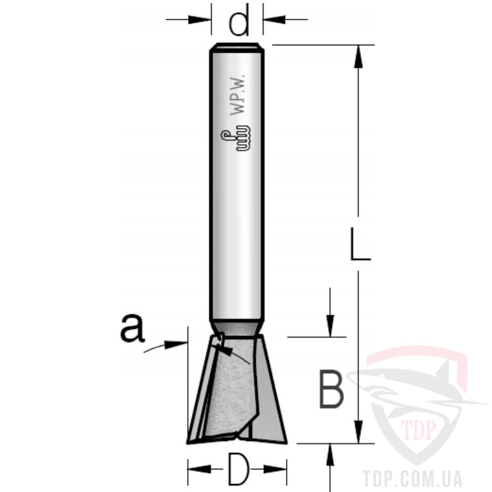 Оснастка Фреза ластівчин хвіст W.P.W D22 d12 L60 h22 O7 (Z072202)