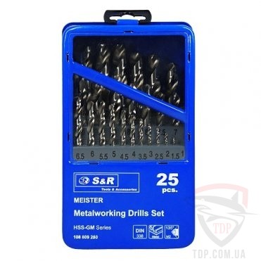 Набір свердл по металу S&R MEISTER 1-13мм 13шт (108809250)