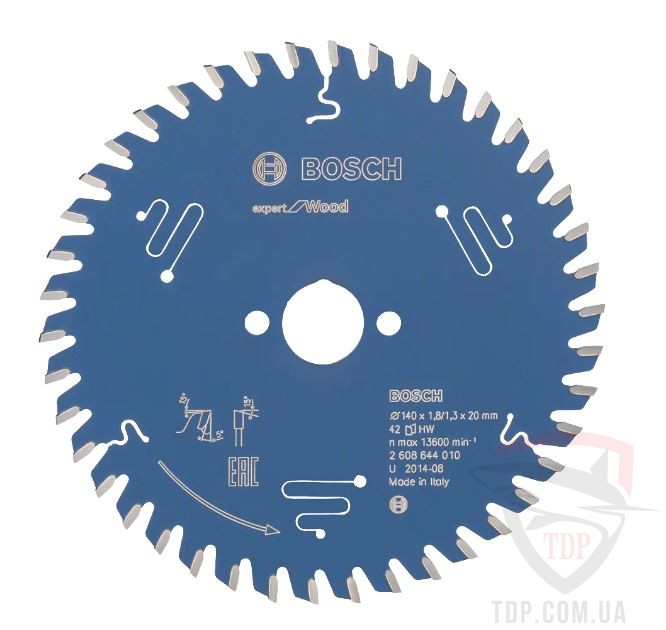Оснастка Пильний диск по дереву Bosch 140x20x42z K1.8/1.3 Expert for Wood