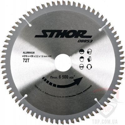 Пильные диски Диск пильный по алюминию Sthor 210x30x72z (08853)