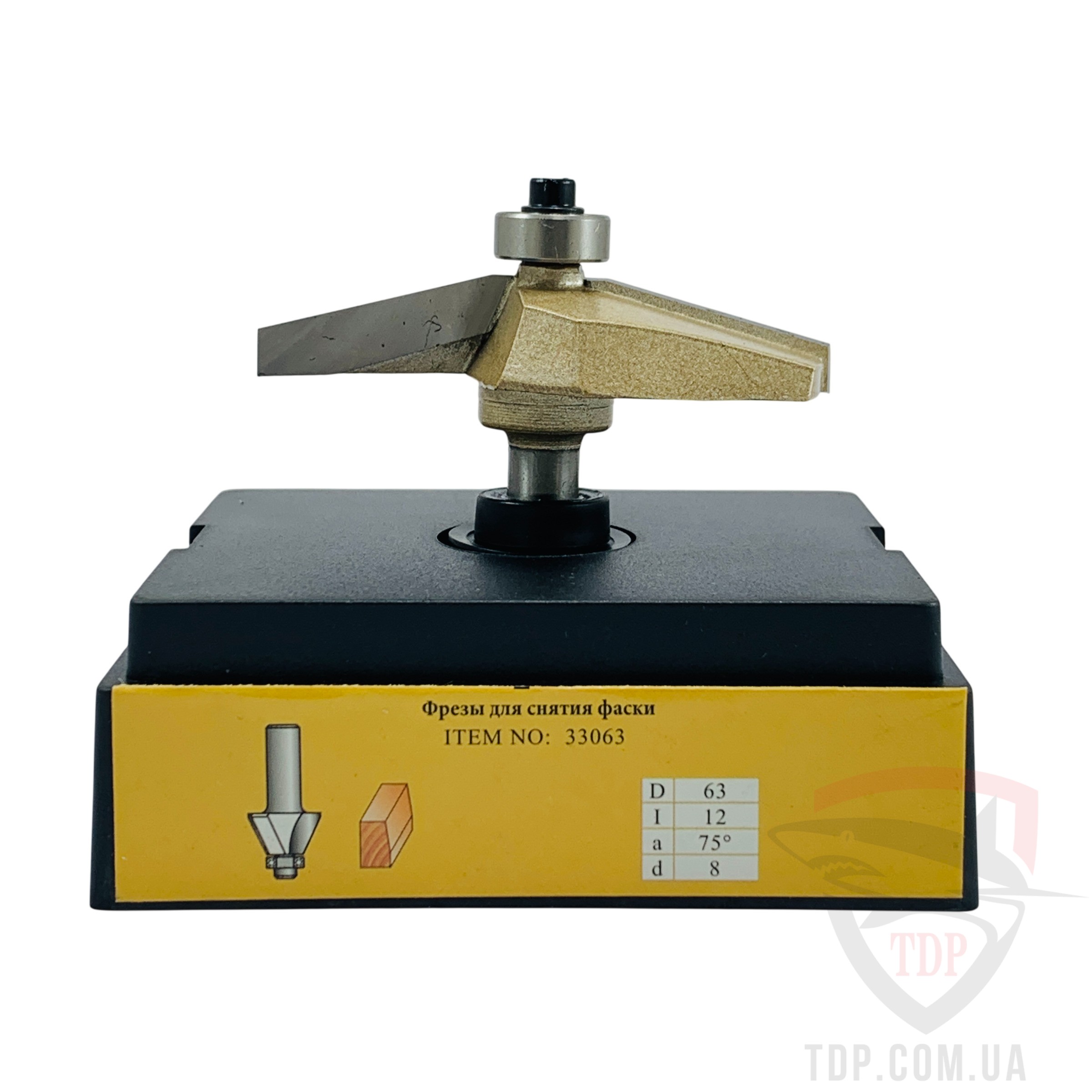 Фреза кромкова конусна Topfix 1024 D63 d8 L62 h12 o75 z2 (1024) - Фото №3
