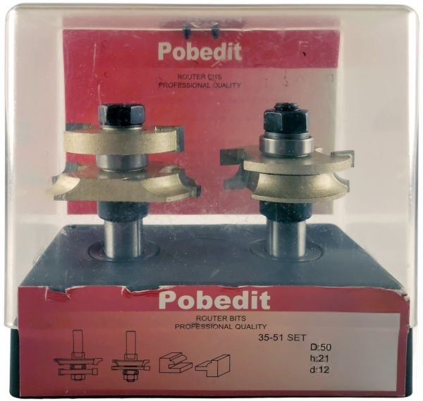 Оснастка Фреза для виготовлення вагонки Pobedit 3551set D50 d12 L56 h21