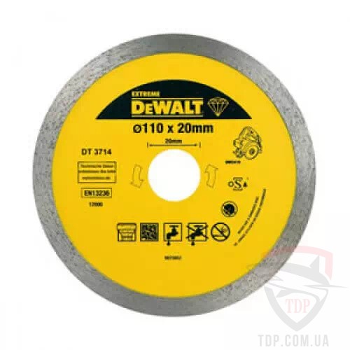 Алмазные диски Диск алмазний по граніту DeWALT 110x20x1.6 мм (DT3714)
