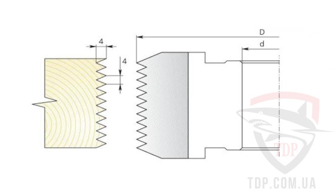 Фреза для обработки шипов для сращивания D120 d32 L120