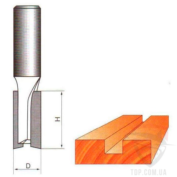 Оснастка Фреза по дереву ГЛОБУС пазовая прямая 1003 D6 d6 h18 z2