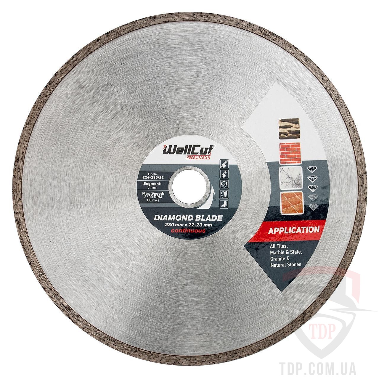 Алмазные диски Круг алмазный WellCut Standart плитка 230x5x22.23 (224-23022)