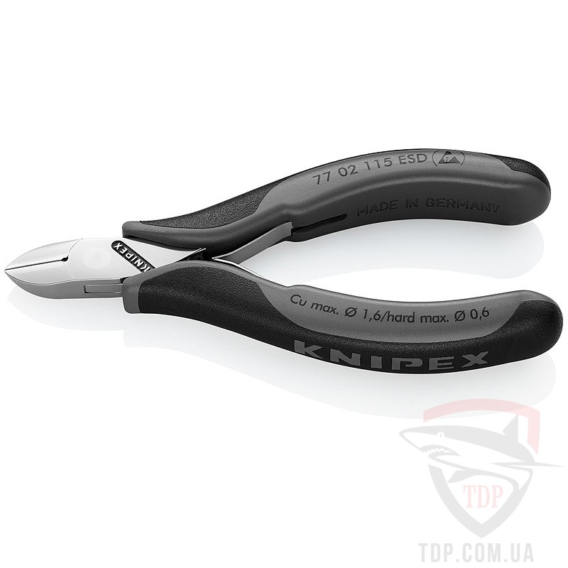 Ручной инструмент Кусачки боковые Knipex для электроники 115 мм (77 02 115 ESD)