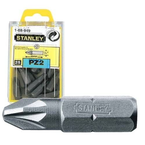 Биты и адаптеры Бита Stanley PZ2 х 25 мм 25шт. (1-68-949)