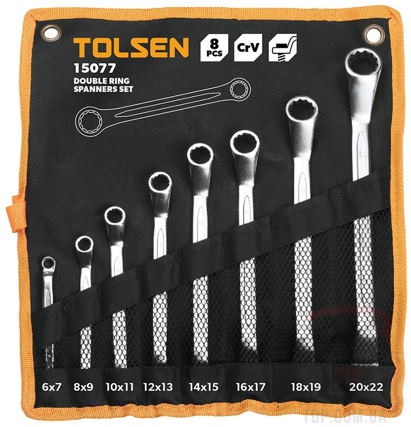 Ручной инструмент Набор ключей накидных в чехле 8 штук TOLSEN (T15077)