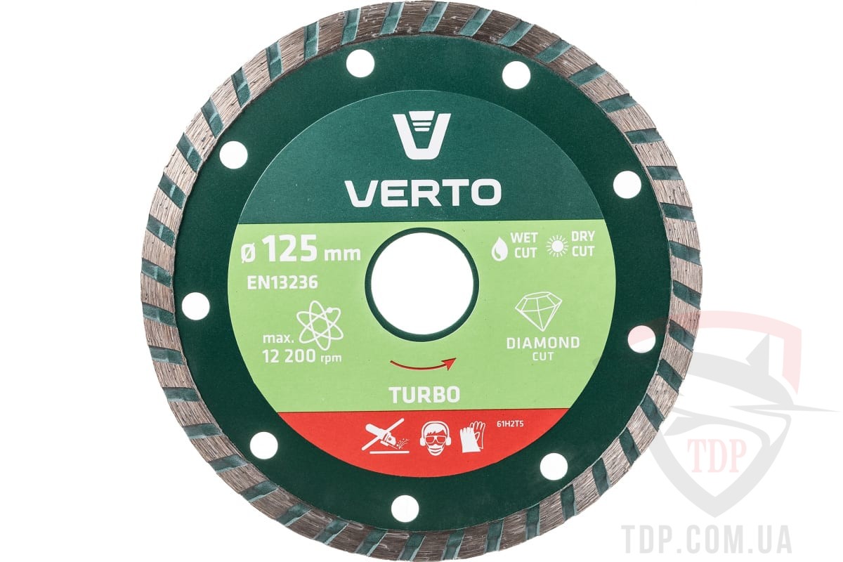 Алмазные диски Диск алмазный Verto Turbo 125x22.2x2 мм (61H2T5)