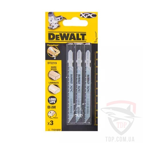 Пилки для лобзика Полотна пильні DeWALT по ламінату 100мм T101BRF 3шт (DT2219)