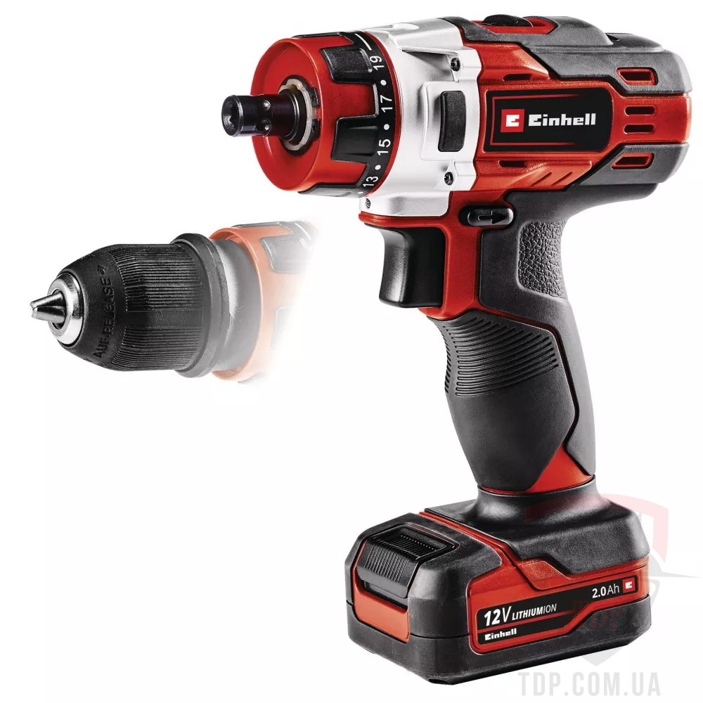 Электроинструмент Шуруповерт акумуляторний Einhell TE-CD 12/1 3X-Li 2Аг 30Нм (4513595)