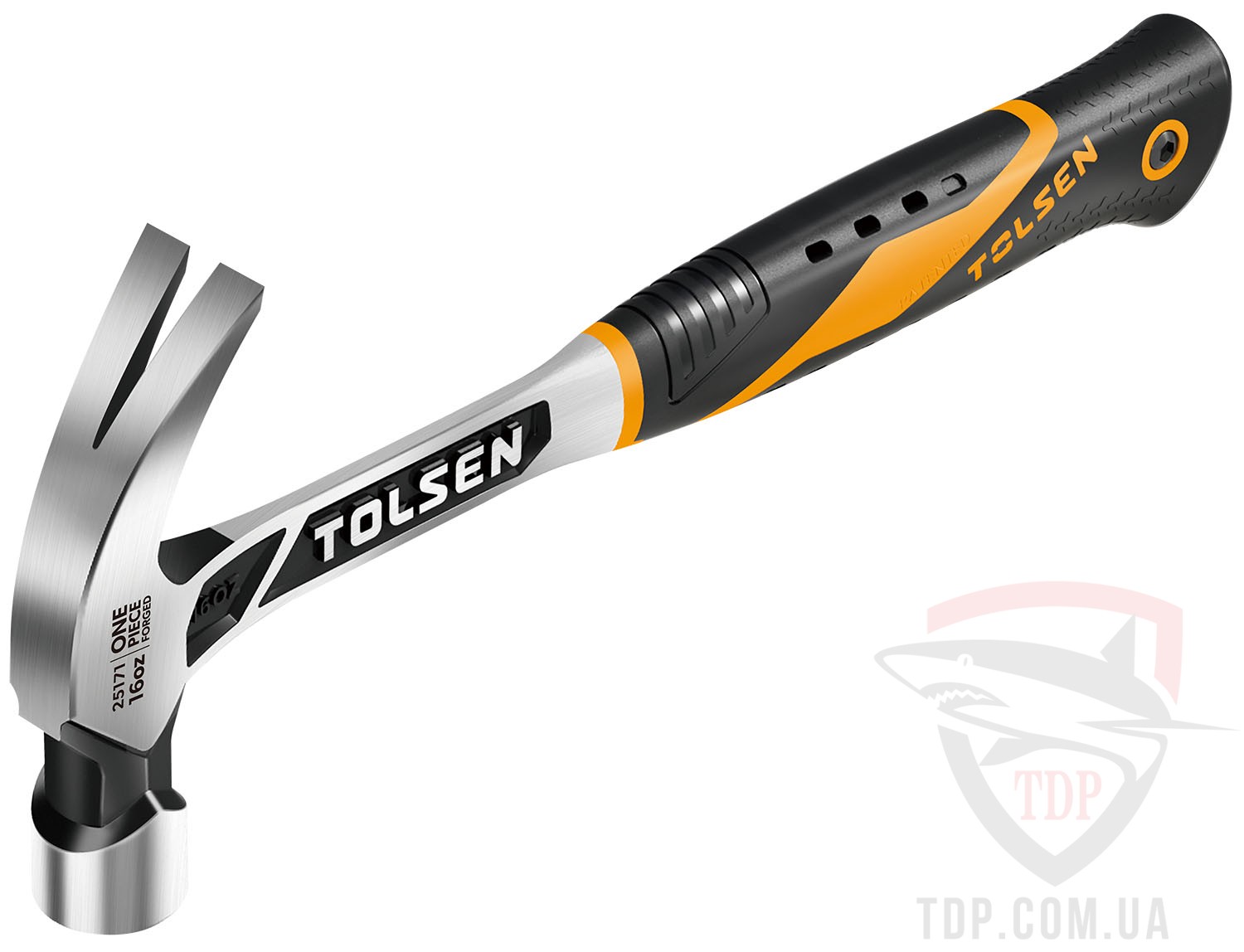 Ручной инструмент Молоток-гвоздодер цельнометаллический 16 oz ПРОФИ TOLSEN (T25171)