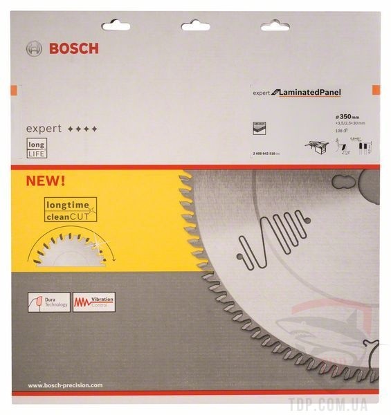 Пильний диск по ламінату Bosch 350x30x108z K3.5/2.5 Expert for Laminated Panel (2608642518) - Фото №2