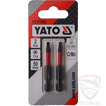 Биты и адаптеры Біта YATO TORX T15 50 мм 2 шт (YT-77982)
