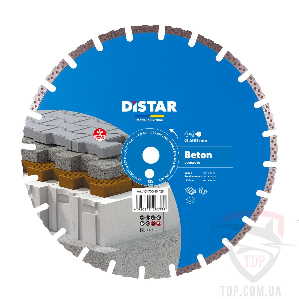 Алмазный инструмент Круг алмазний по бетону Distar Beton 1A1RSS 400x25.4x3.5 мм (10170085425)