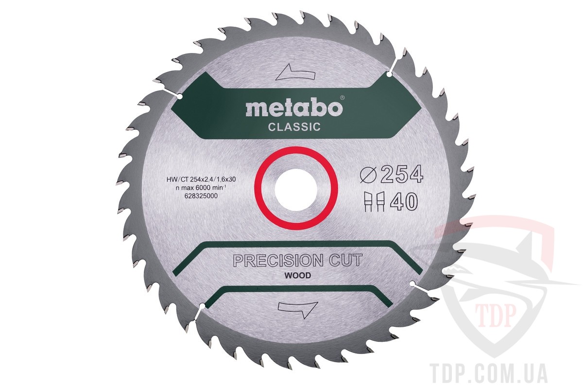 Оснастка Пильний диск по дереву Metabo Precision Cut Wood 254x30x40z (628326000)