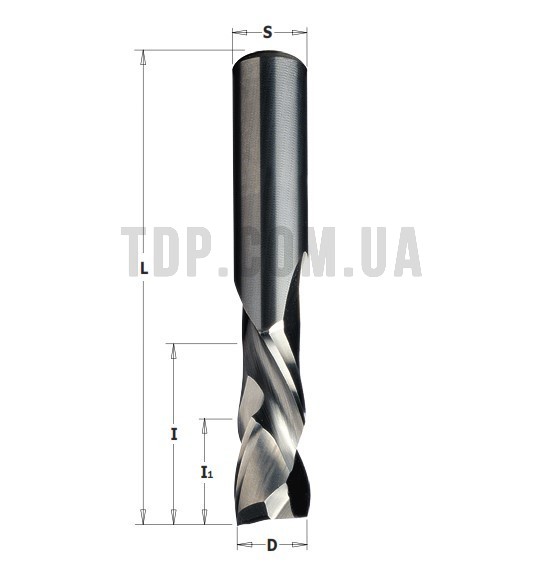 Фреза спиральная плоская компрессионная CMT D12 d12 L90 l42 (190.120.11)