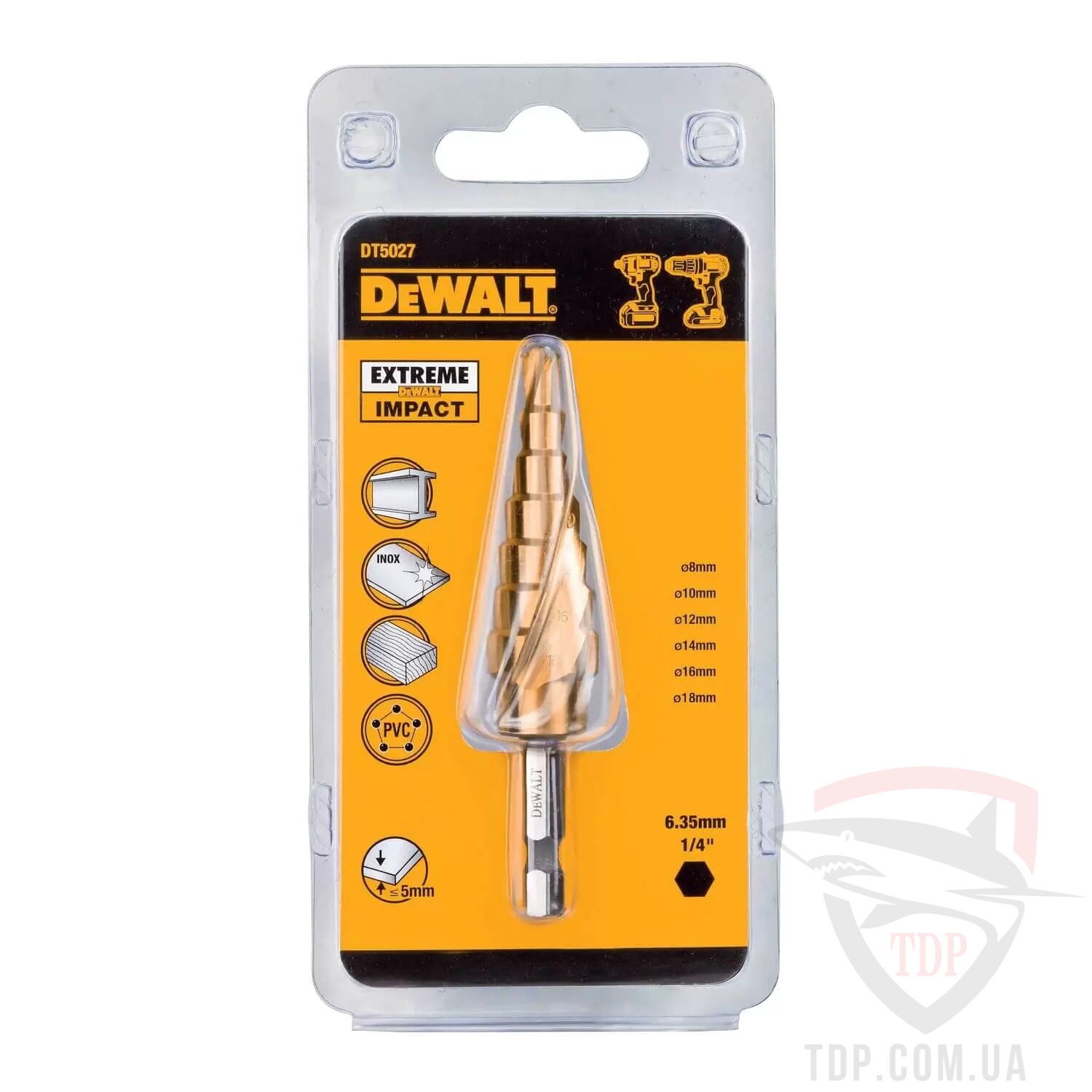 Свердло східчасте по металу DeWALT 6-18мм 6 сходинок (DT5027) - Фото №2
