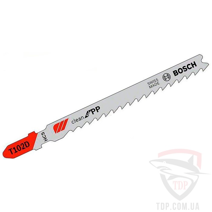 Пилки для лобзика Набір пилок для лобзика Bosch по пластику CleanPP T102D 5 шт (2608667444)