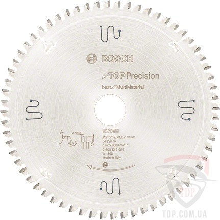 Оснастка Універсальний пильний диск Bosch 216x30x64z K2.3/1.8 Top Precision Best for Multi Material