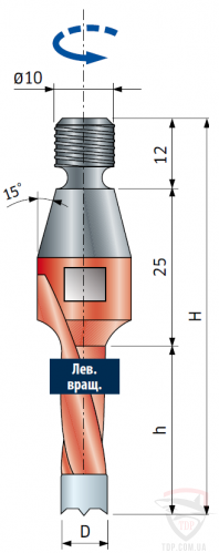Оснастка Сверло непроходное с зенкером Freud D14 d10 L67 h30 (PF09MSAFB3)