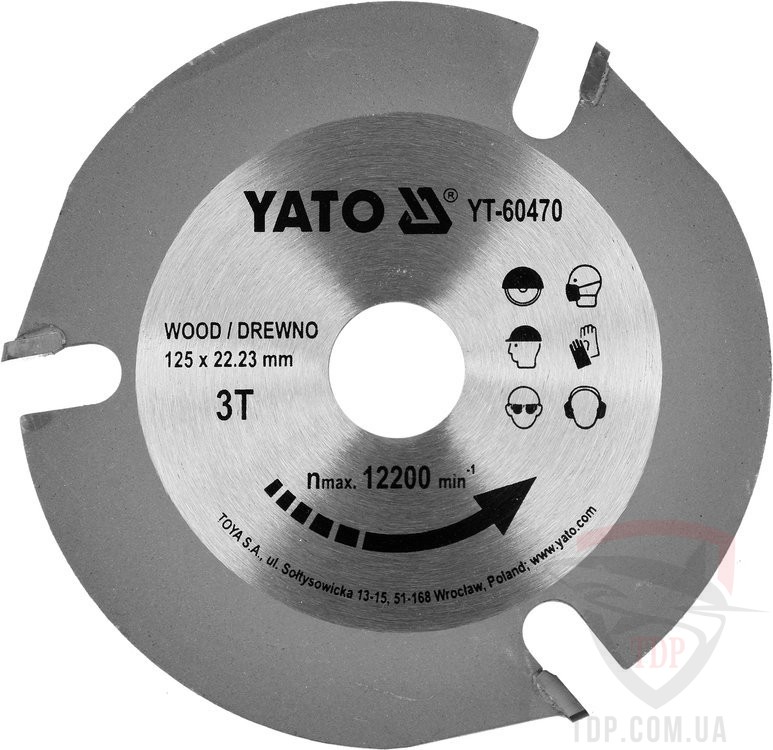 Оснастка Пильный диск по дереву Yato 125x22x23x3z (YT-60470)